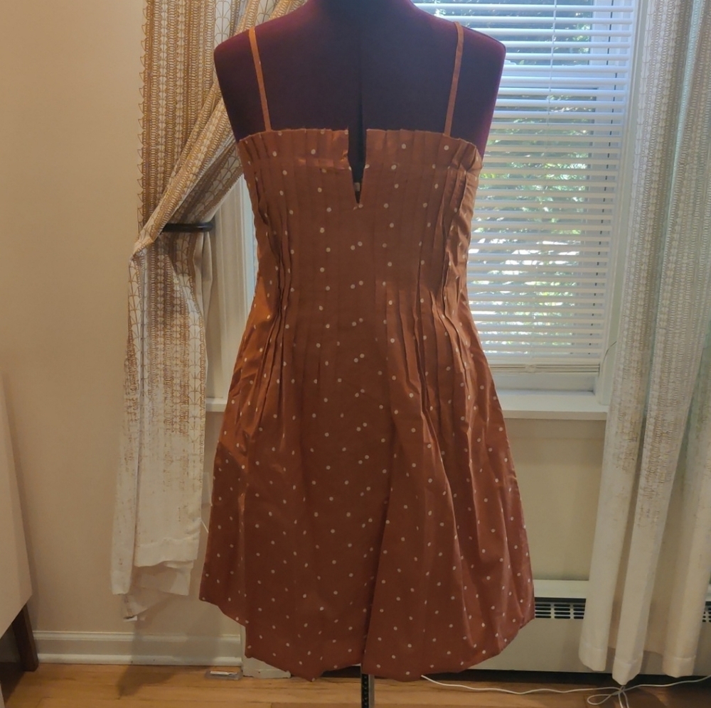 Madewell Salmon/Coral Mini Dress with Polka Dots